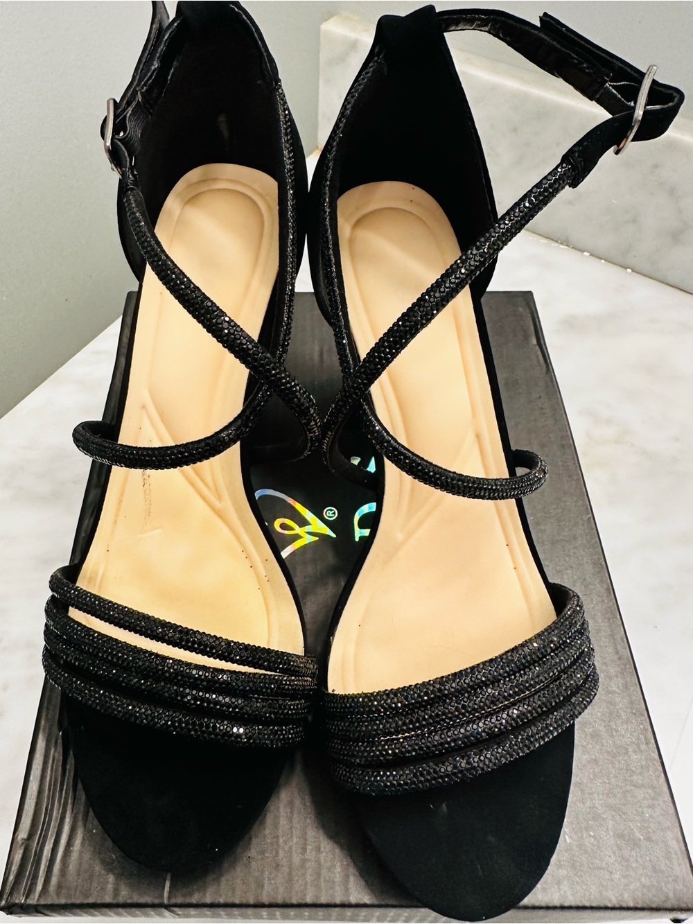 Windsor Black Strappy High Heel Sandals